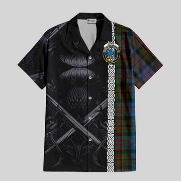 Bowie Tartan Hawaiian Shirt with Family Crest Cross Sword Thistle Celtic Vibes Kid - Tartan Vibes Clothing
