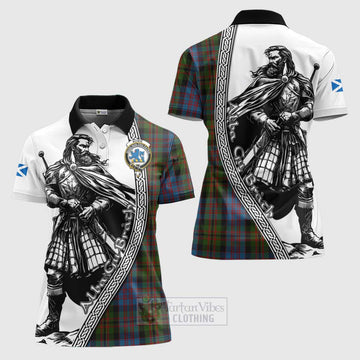 Bowie Tartan Clan Crest Women's Polo Shirt with Highlander Warrior Celtic Style Women - Tartan Vibes Clothing