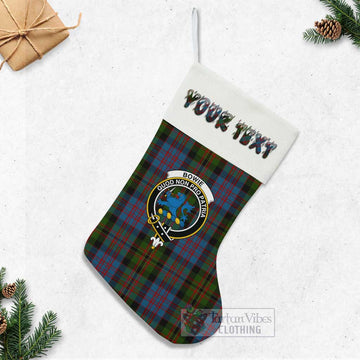 Bowie Tartan Family Crest Christmas Stocking with Personalized Text - Tartan Vibes Clothing