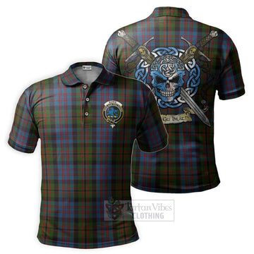 Bowie Tartan Polo Shirt with Family Crest Celtic Skull Style Kid - Tartan Vibes Clothing