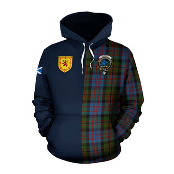 Bowie Tartan Cotton Hoodie Alba with Scottish Lion Royal Arm Half Style Pullover Hoodie XS - Tartan Vibes Clothing