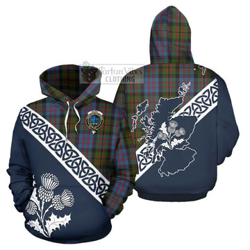Bowie Tartan Hoodie Featuring Thistle and Scotland Map Zip Hoodie - Tartan Vibes Clothing