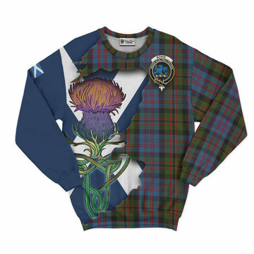 Tartan Vibes Clothing Bowie Tartan Family Crest Sweatshirt Scottish Thistle Celtic Inspired
