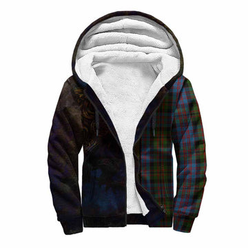 Bowie Tartan Family Crest Sherpa Hoodie Alba Gu Brath Be Brave Lion Ancient Style Unisex S - Tartan Vibes Clothing
