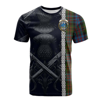 Bowie Tartan Cotton T-shirt with Family Crest Cross Sword Thistle Celtic Vibes Kid's Shirt - Tartan Vibes Clothing