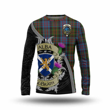 Bowie Tartan Family Crest Long Sleeve T-Shirt Lion Rampant Royal Thistle Shield Celtic Inspired Unisex - Tartan Vibes Clothing