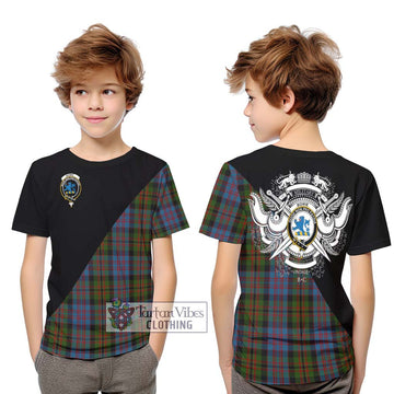 Bowie Tartan Kid T-Shirt with Family Crest and Military Logo Style Youth XL Size14 - Tartan Vibes Clothing