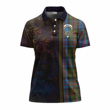 Bowie Tartan Family Crest Women's Polo Shirt Alba Gu Brath Be Brave Lion Ancient Style Women - Tartan Vibes Clothing