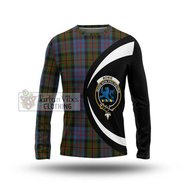 Bowie Tartan Long Sleeve T-Shirt with Family Crest Circle Style Unisex - Tartan Vibes Clothing