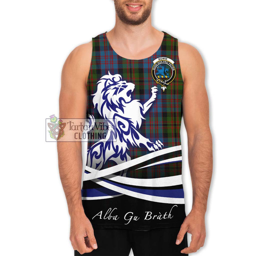 Bowie Tartan Men's Tank Top with Alba Gu Brath Regal Lion Emblem Men - Tartan Vibes Clothing