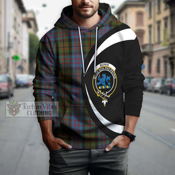 Bowie Tartan Hoodie with Family Crest Circle Style Zip Hoodie - Tartan Vibes Clothing