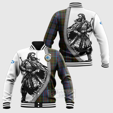 Bowie Tartan Clan Crest Baseball Jacket with Highlander Warrior Celtic Style Unisex - Tartan Vibes Clothing