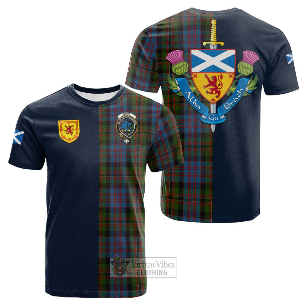 Bowie Tartan Cotton T-shirt Alba with Scottish Lion Royal Arm Half Style Kid's Shirt - Tartan Vibes Clothing