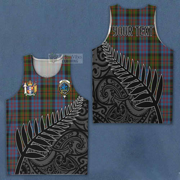 Bowie Crest Tartan Men's Tank Top with New Zealand Silver Fern Half Style Men - Tartan Vibes Clothing