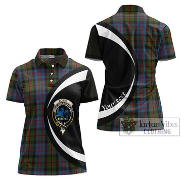 Bowie Tartan Women's Polo Shirt with Family Crest Circle Style Women - Tartan Vibes Clothing