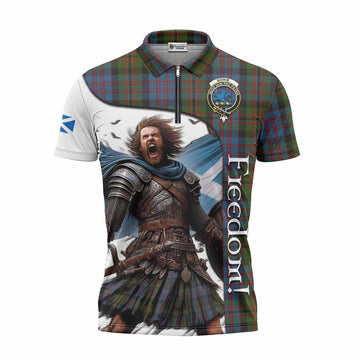 Bowie Crest Tartan Zipper Polo Shirt Inspired by the Freedom of Scottish Warrior Unisex - Tartan Vibes Clothing
