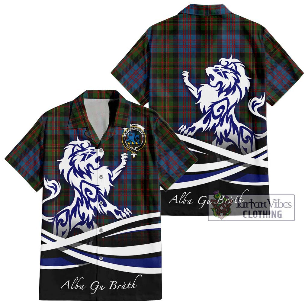 Bowie Tartan Hawaiian Shirt with Alba Gu Brath Regal Lion Emblem Kid - Tartan Vibes Clothing