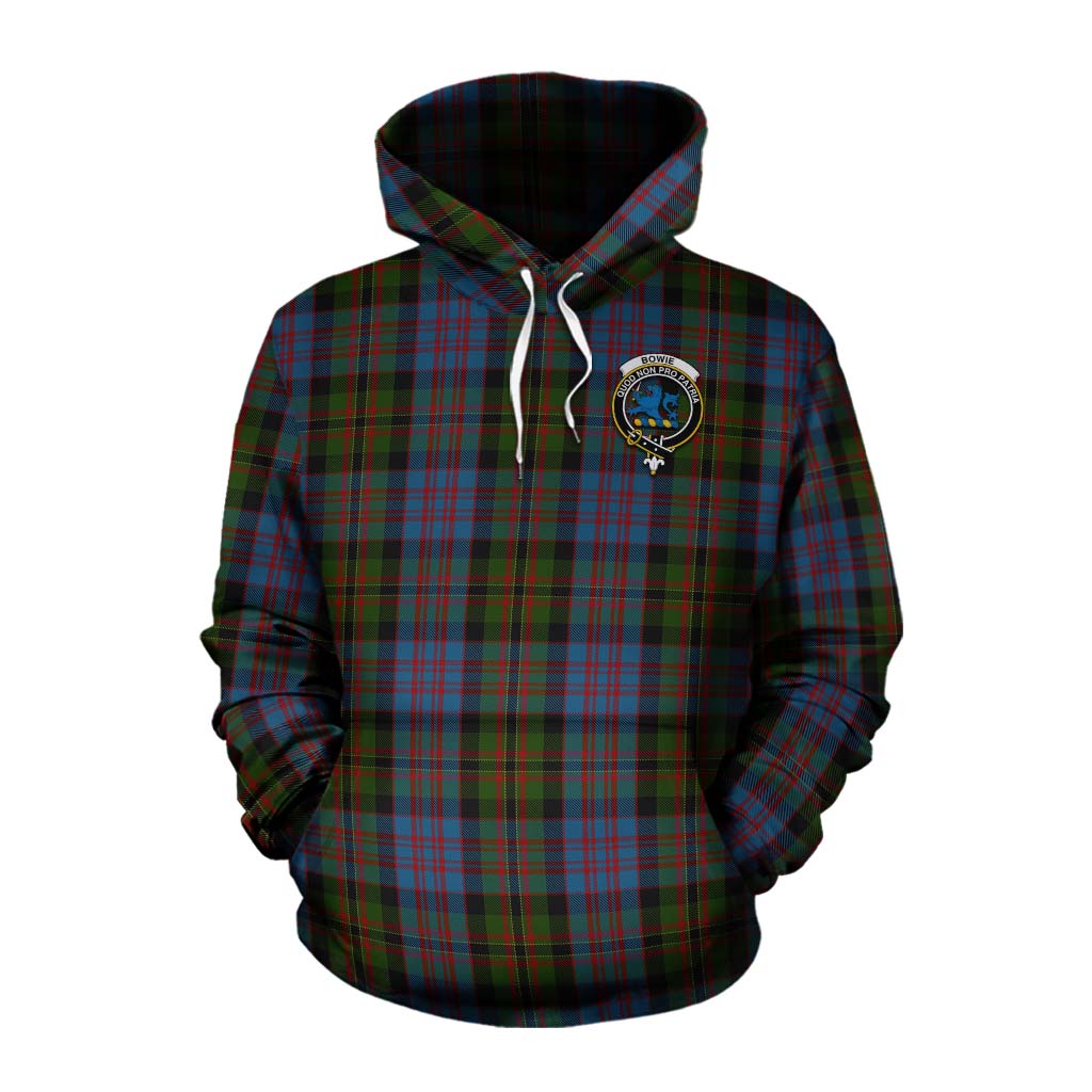 Bowie Tartan Cotton Hoodie with Family Crest Celtic Skull Style Pullover Hoodie XS - Tartan Vibes Clothing