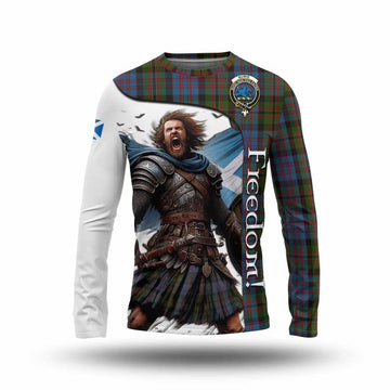 Bowie Crest Tartan Long Sleeve T-Shirt Inspired by the Freedom of Scottish Warrior Unisex - Tartan Vibes Clothing