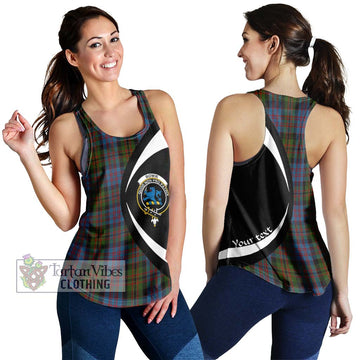 Bowie Tartan Women's Racerback Tanks with Family Crest Circle Style 4XL - Tartan Vibes Clothing