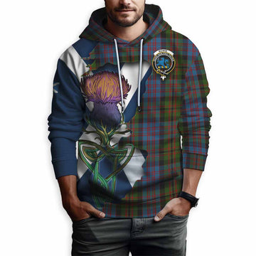Tartan Vibes Clothing Bowie Tartan Family Crest Hoodie Scottish Thistle Celtic Inspired