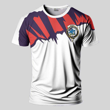 Bowie Clan Crest T-Shirt with Retro Sport Style Kid's Shirt - 2D-tartanvibesclothing