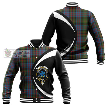 Bowie Tartan Baseball Jacket with Family Crest Circle Style Unisex - Tartan Vibes Clothing