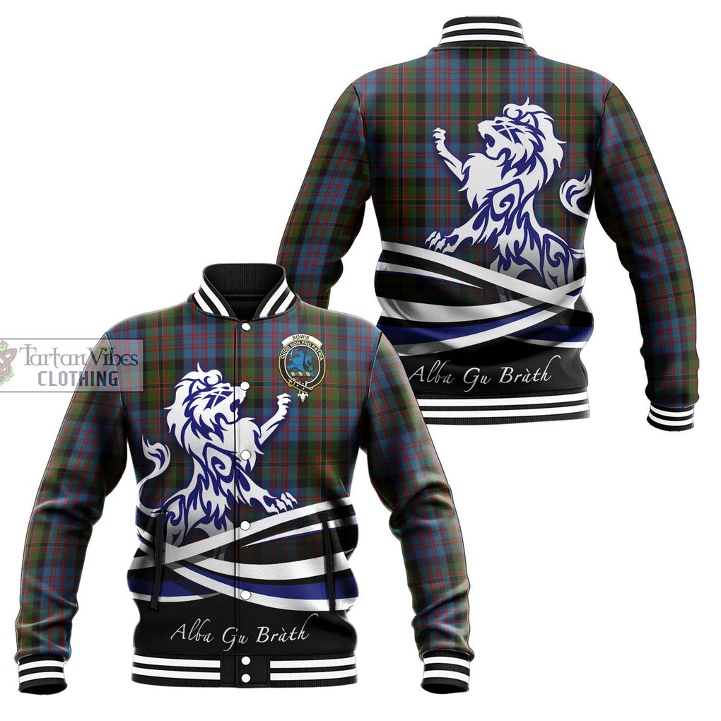 Bowie Tartan Baseball Jacket with Alba Gu Brath Regal Lion Emblem Unisex - Tartan Vibes Clothing