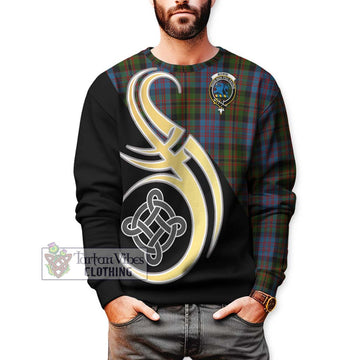 Bowie Tartan Sweatshirt with Family Crest and Celtic Symbol Style Unisex - Tartan Vibes Clothing