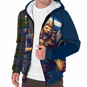 Bowie Tartan Family Crest Sherpa Hoodie with Scottish Majestic Lion Unisex S - Tartan Vibes Clothing