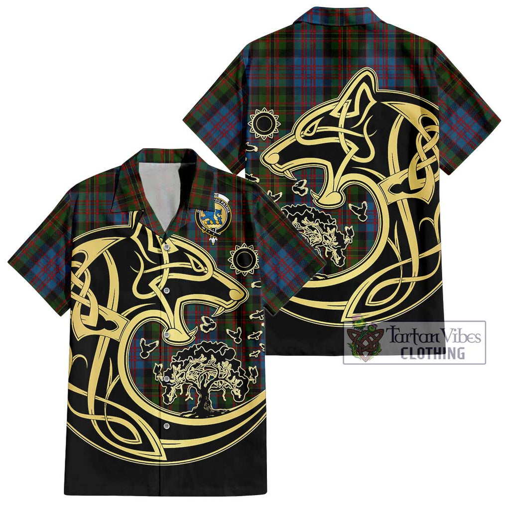 Bowie Tartan Hawaiian Shirt with Family Crest Celtic Wolf Style Kid - Tartan Vibes Clothing