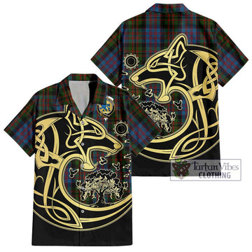 Bowie Tartan Hawaiian Shirt with Family Crest Celtic Wolf Style Kid - Tartan Vibes Clothing