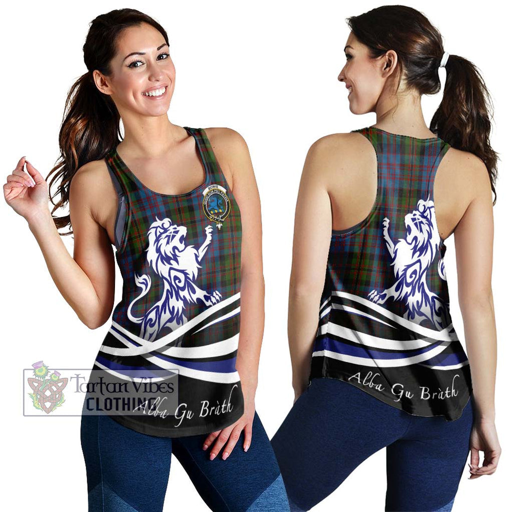 Bowie Tartan Women's Racerback Tanks with Alba Gu Brath Regal Lion Emblem 4XL - Tartan Vibes Clothing