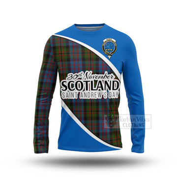 Bowie Family Crest Tartan Long Sleeve T-Shirt Celebrate Saint Andrew's Day in Style Unisex - Tartan Vibes Clothing