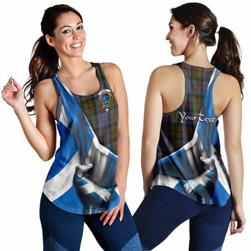Bowie Tartan Women's Racerback Tanks with Family Crest Scotland Patriotic Style 4XL - Tartan Vibes Clothing