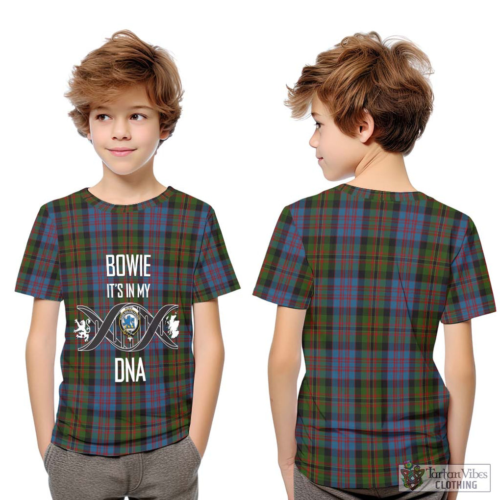 Bowie Tartan Kid T-Shirt with Family Crest DNA In Me Style Youth XL Size14 - Tartan Vibes Clothing
