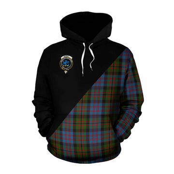 Bowie Tartan Cotton Hoodie with Family Crest and Military Logo Style Pullover Hoodie XS - Tartan Vibes Clothing