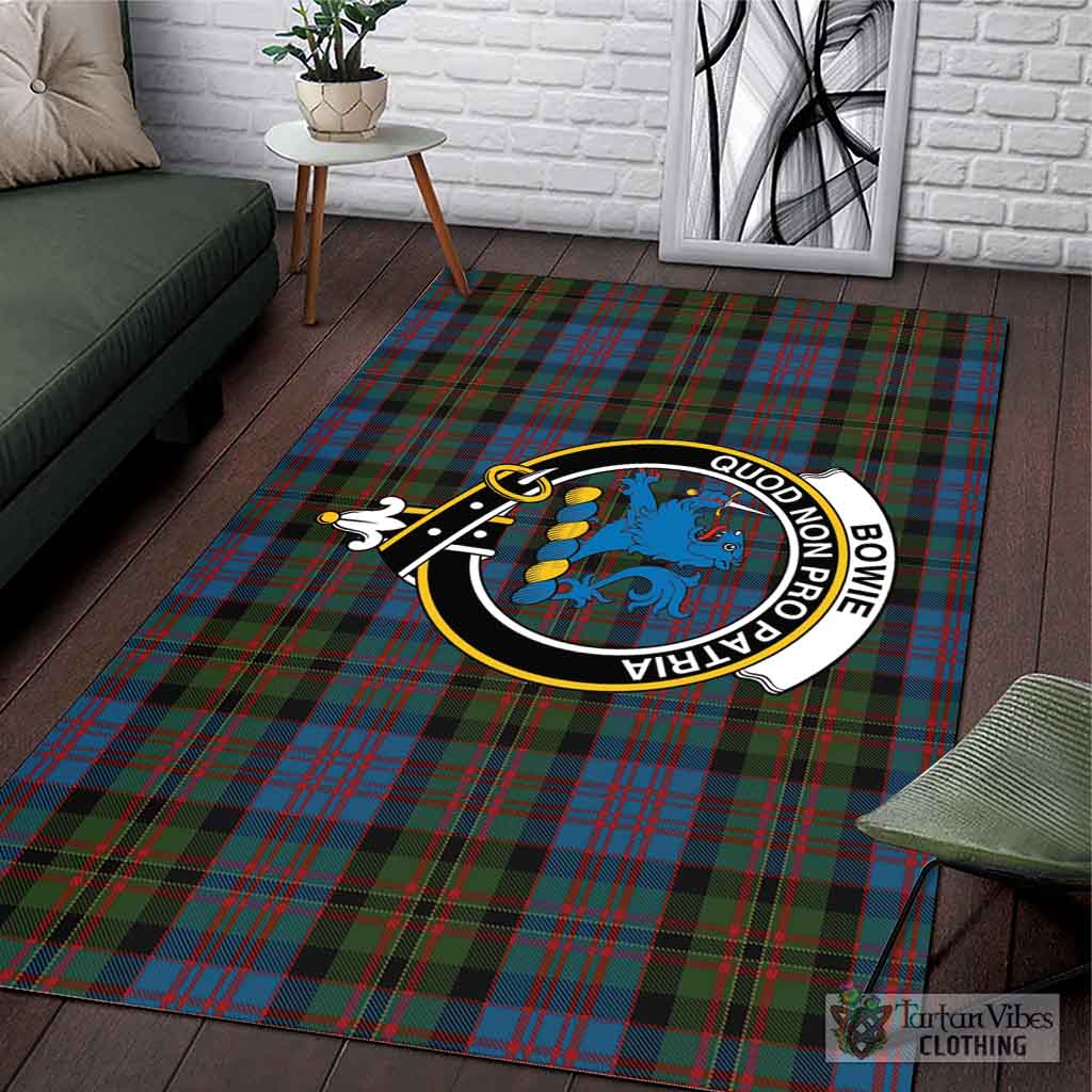 Bowie Tartan Area Rug with Family Crest L 59*86 inch (150x220 cm) - Tartan Vibes Clothing