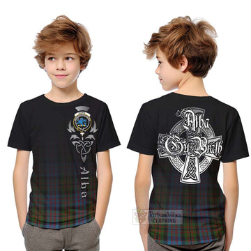 Bowie Tartan Kid T-Shirt Featuring Alba Gu Brath Family Crest Celtic Inspired Youth XL Size14 - Tartan Vibes Clothing