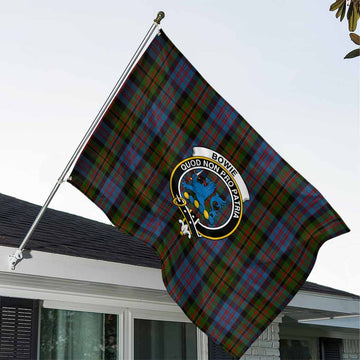 Tartan Vibes Clothing Bowie Tartan House Flag with Family Crest
