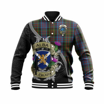 Bowie Tartan Family Crest Baseball Jacket Lion Rampant Royal Thistle Shield Celtic Inspired Unisex - Tartan Vibes Clothing