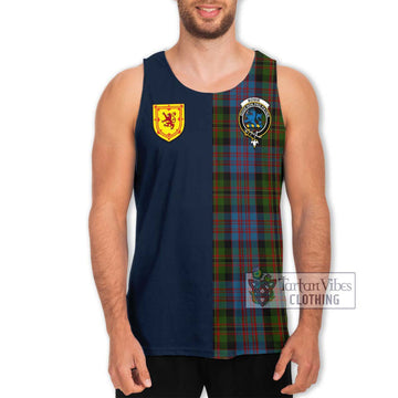 Bowie Tartan Men's Tank Top Alba with Scottish Lion Royal Arm Half Style Men - Tartan Vibes Clothing