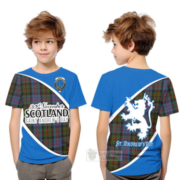 Bowie Family Crest Tartan Kid T-Shirt Celebrate Saint Andrew's Day in Style Youth XL Size14 - Tartan Vibes Clothing