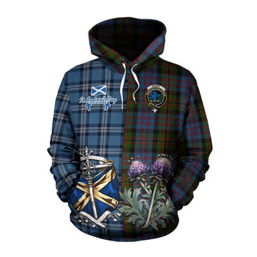 Bowie Tartan Cotton Hoodie Happy St. Andrew's Day Half Tartan Style Pullover Hoodie XS - Tartan Vibes Clothing