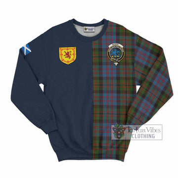 Bowie Tartan Sweatshirt Alba with Scottish Lion Royal Arm Half Style Unisex - Tartan Vibes Clothing