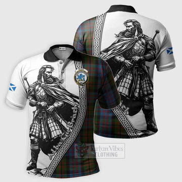 Bowie Tartan Clan Crest Polo Shirt with Highlander Warrior Celtic Style