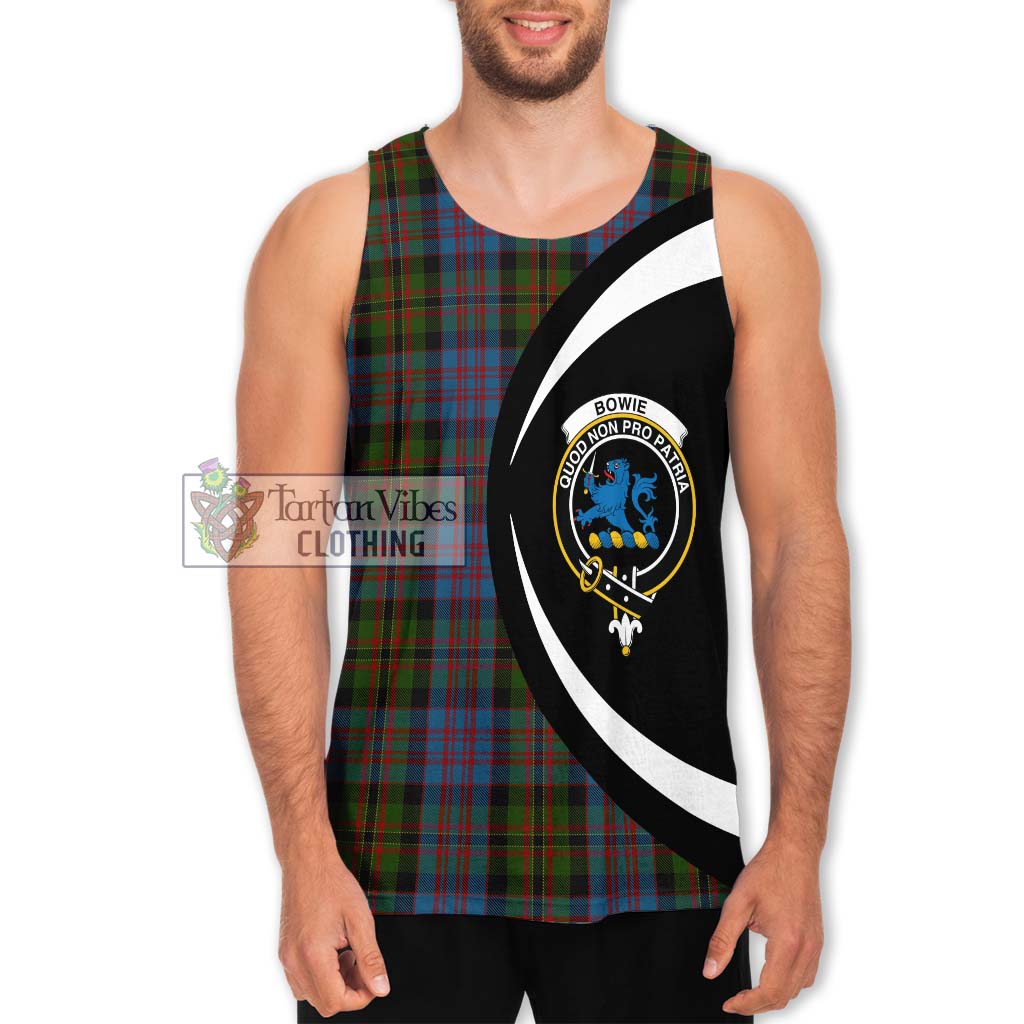 Bowie Tartan Men's Tank Top with Family Crest Circle Style Men - Tartan Vibes Clothing