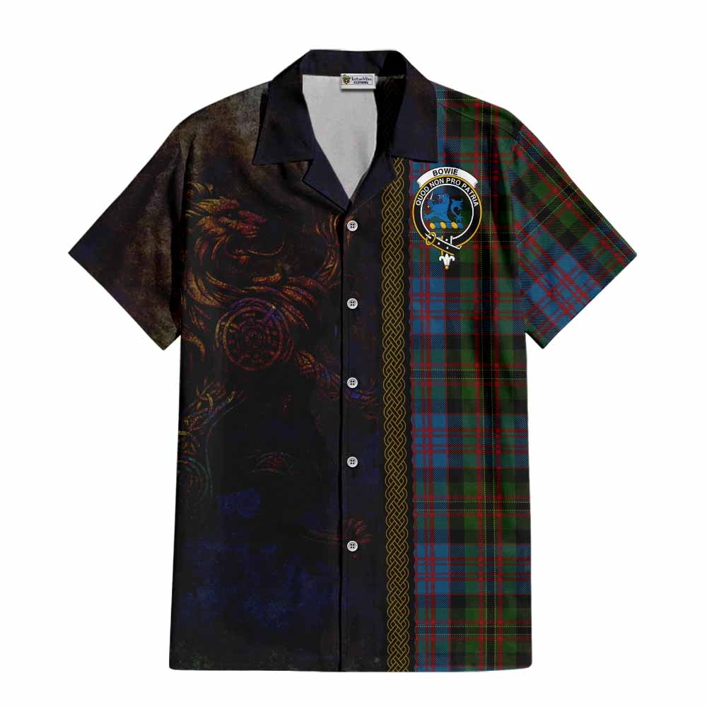 Bowie Tartan Family Crest Hawaiian Shirt Alba Gu Brath Be Brave Lion Ancient Style Kid - Tartan Vibes Clothing