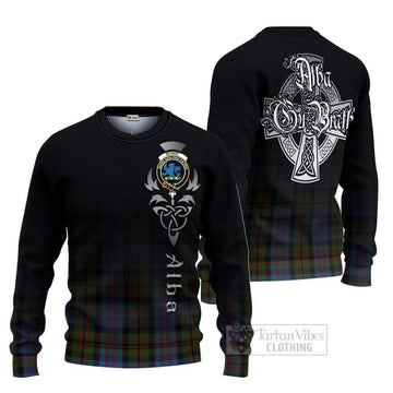 Bowie Tartan Ugly Sweater Featuring Alba Gu Brath Family Crest Celtic Inspired Unisex - Tartan Vibes Clothing