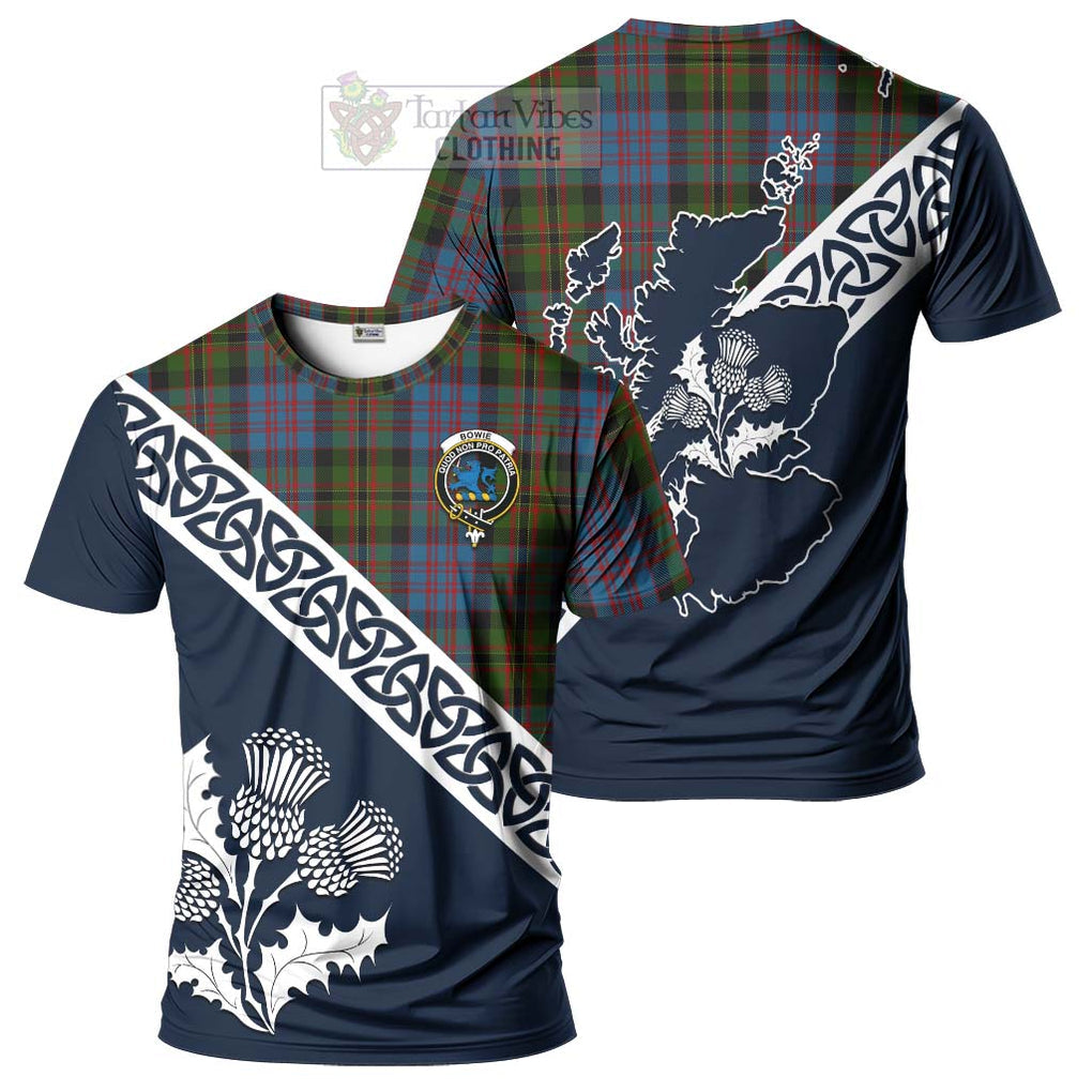 Bowie Tartan T-Shirt Featuring Thistle and Scotland Map Kid's Shirt - Tartanvibesclothing Store